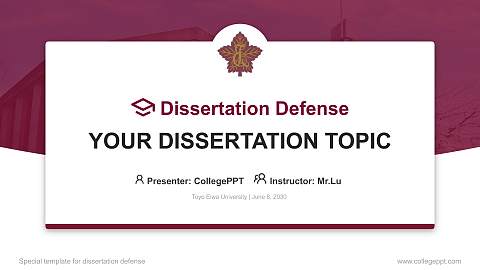 Toyo Eiwa University Graduation Thesis Defense PPT Template