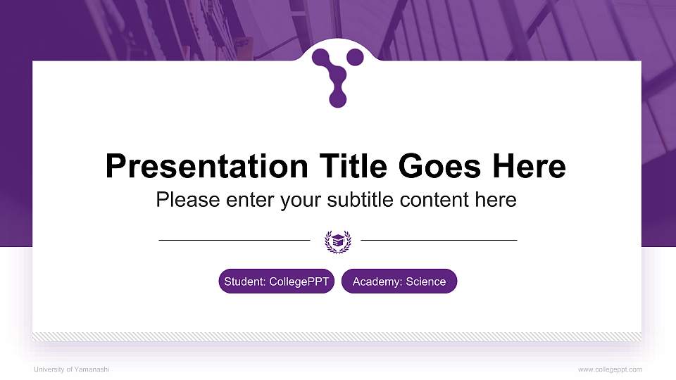 University of Yamanashi National Scholarship Defense PPT Template16:9 ratio PPT effect preview image