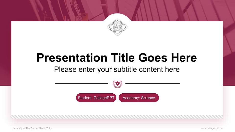 University of The Sacred Heart, Tokyo National Scholarship Defense PPT Template16:9 ratio PPT effect preview image