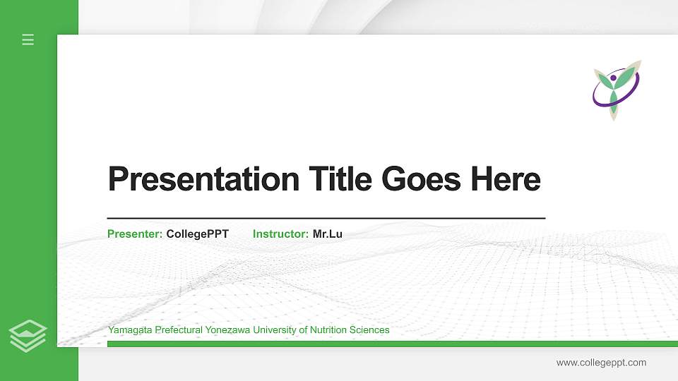 Yamagata Prefectural Yonezawa University of Nutrition Sciences Thesis Proposal/Graduation Defense PPT Template16:9 ratio PPT effect preview image