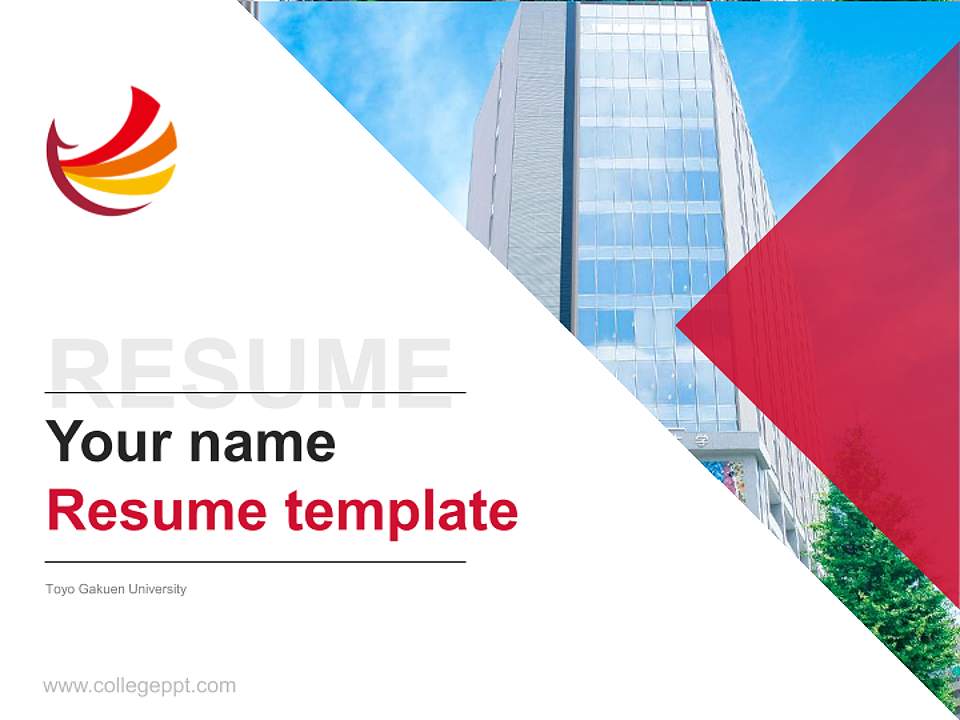 Toyo Gakuen University Resume PPT Template4:3 ratio PPT effect preview image5