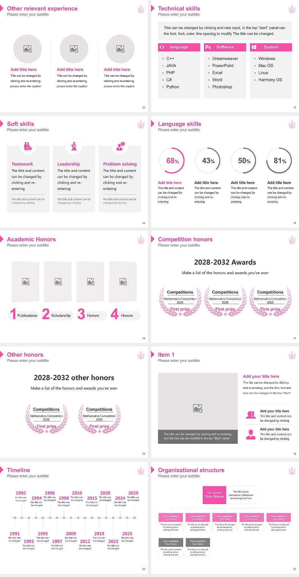 Tokyo University of Foreign Studies Resume PPT Template4:3 ratio PPT effect preview image3