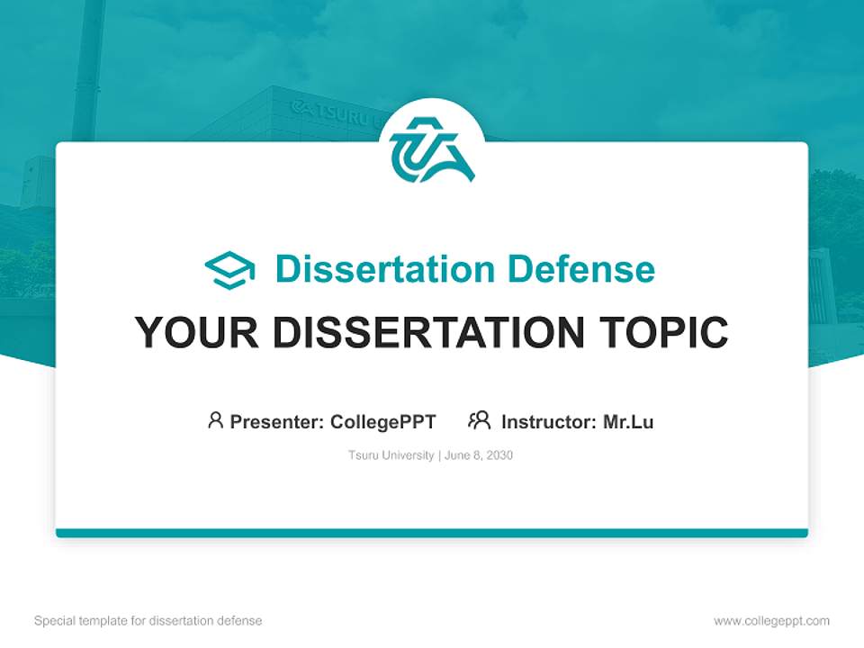 Tsuru University Graduation Thesis Defense PPT Template4:3 ratio PPT effect preview image7