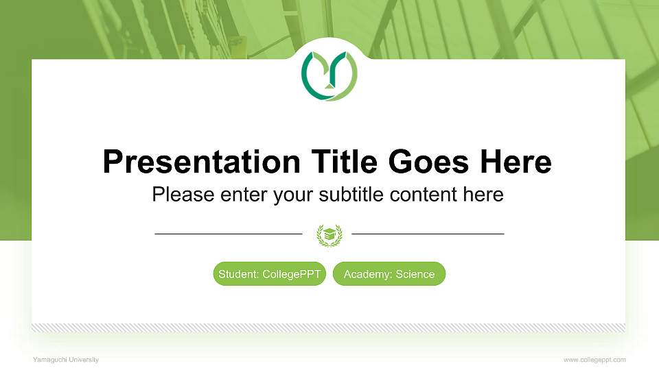 Yamaguchi University National Scholarship Defense PPT Template16:9 ratio PPT effect preview image