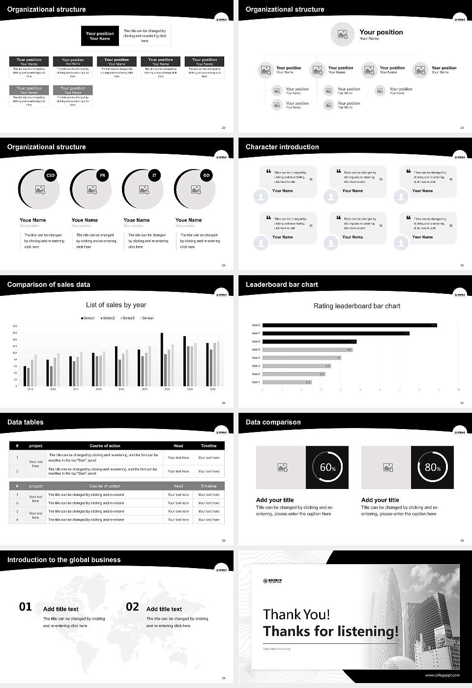 Tokyo Online University Academic Presentation/Research Findings Report PPT Template16:9 ratio PPT effect preview image4