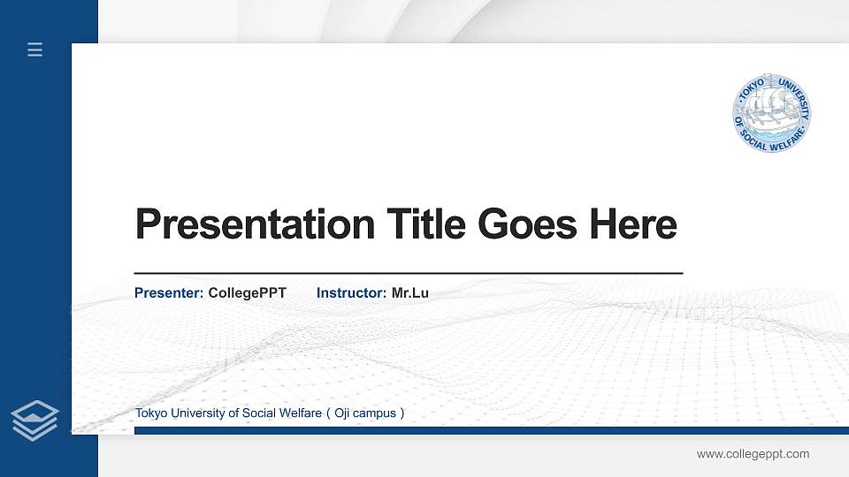 Tokyo University of Social Welfare（Oji campus） Thesis Proposal/Graduation Defense PPT Template16:9 ratio PPT effect preview image