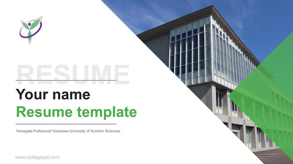 Yamagata Prefectural Yonezawa University of Nutrition Sciences Resume PPT Template16:9 ratio PPT effect preview image