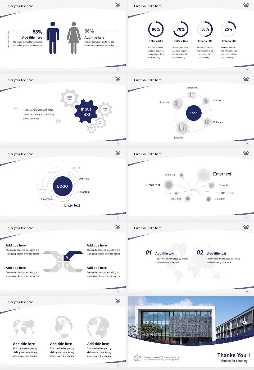 Tsukuba International University Course/Courseware Creation PPT Template16:9 ratio PPT effect preview image4