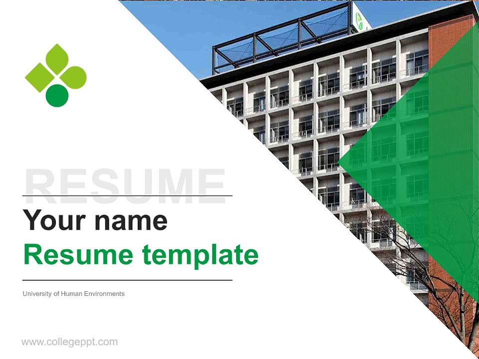 University of Human Environments Resume PPT Template4:3 ratio PPT effect preview image5
