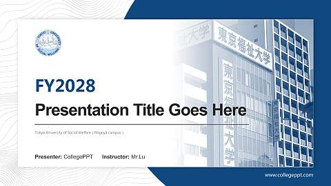 Tokyo University of Social Welfare（Nagoya campus） Academic Presentation/Research Findings Report PPT Template