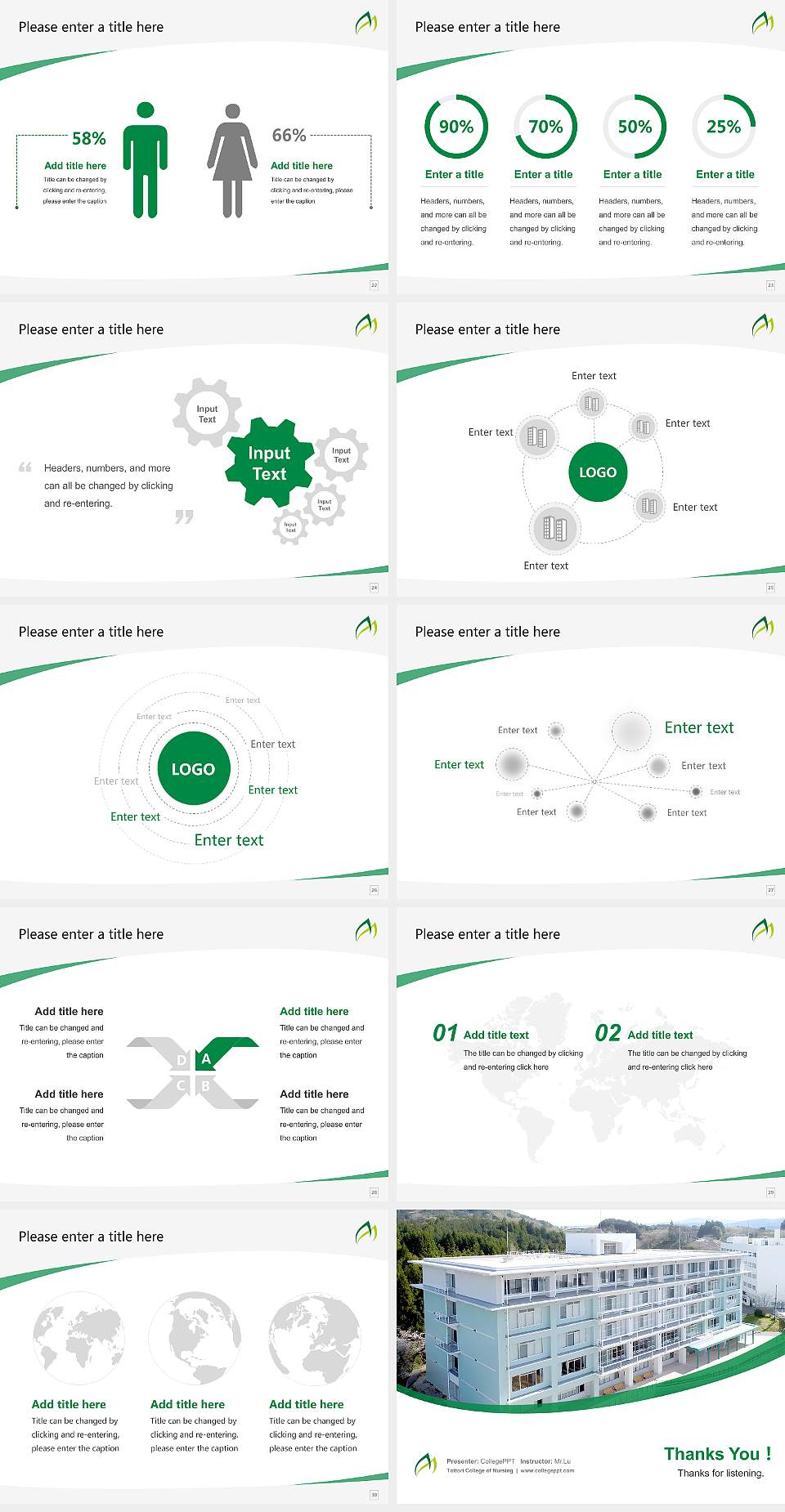 Tottori College of Nursing Course/Courseware Creation PPT Template4:3 ratio PPT effect preview image4