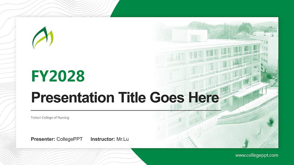Tottori College of Nursing Academic Presentation/Research Findings Report PPT Template16:9 ratio PPT effect preview image