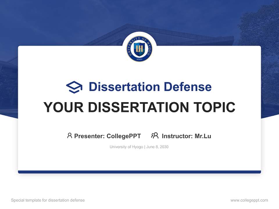 University of Hyogo Graduation Thesis Defense PPT Template4:3 ratio PPT effect preview image7