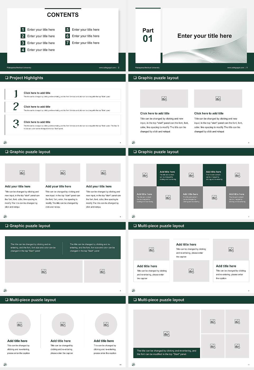 Wakayama Medical University General PPT Template16:9 ratio PPT effect preview image2