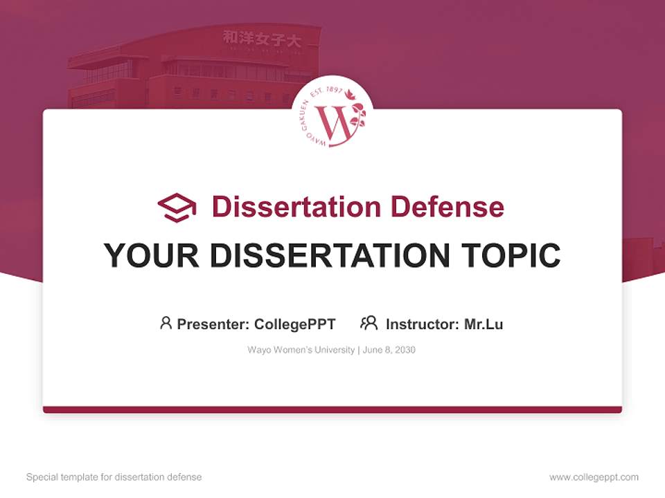 Wayo Women’s University Graduation Thesis Defense PPT Template4:3 ratio PPT effect preview image7
