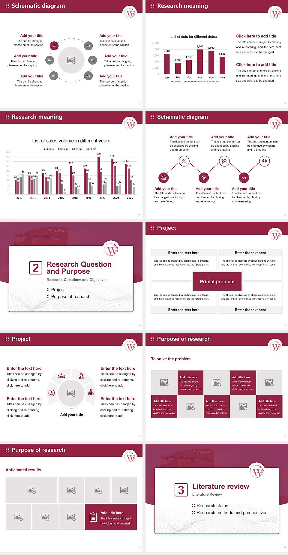 Wayo Women’s University Graduation Thesis Defense PPT Template4:3 ratio PPT effect preview image3