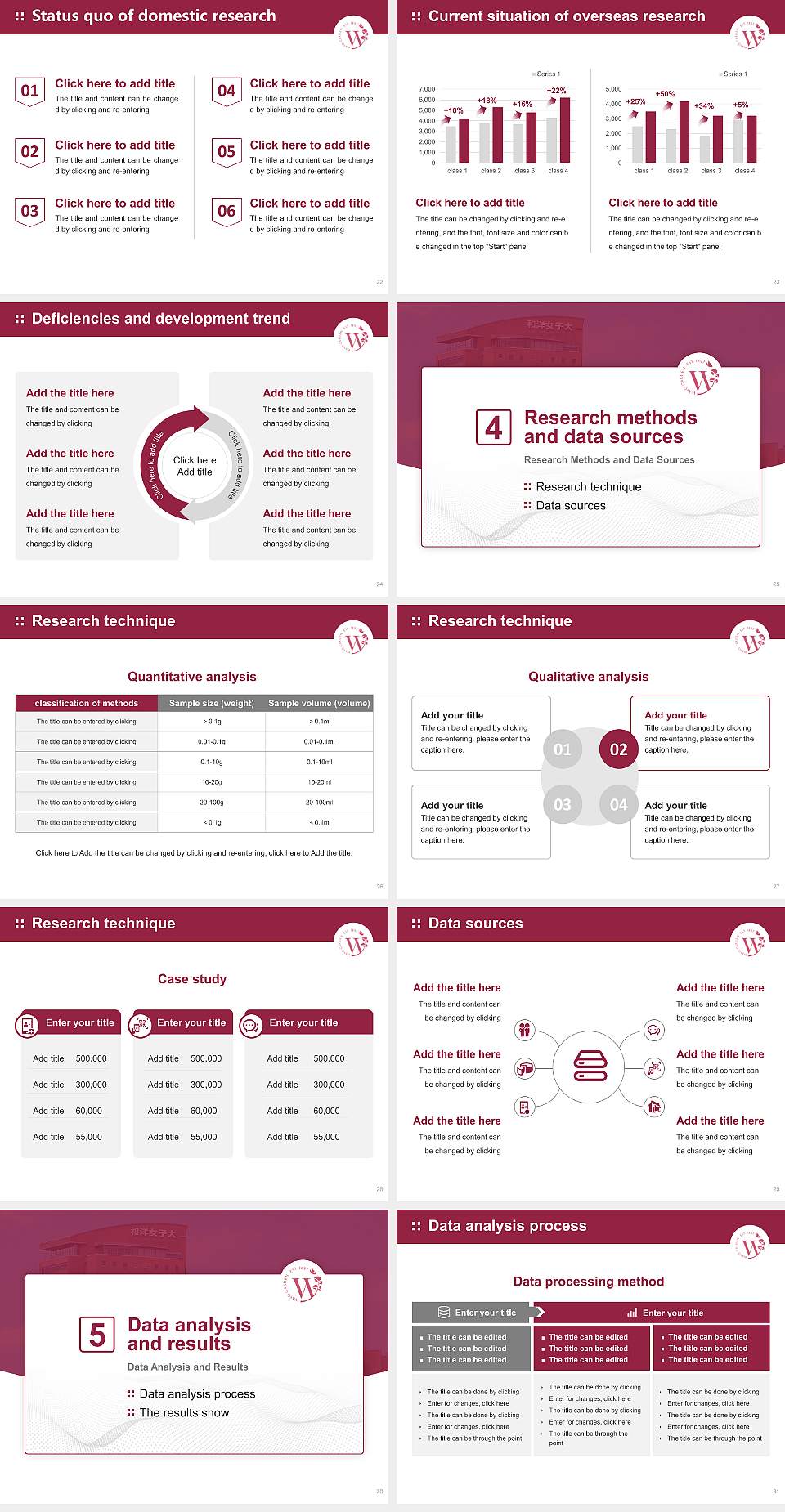 Wayo Women’s University Graduation Thesis Defense PPT Template4:3 ratio PPT effect preview image4