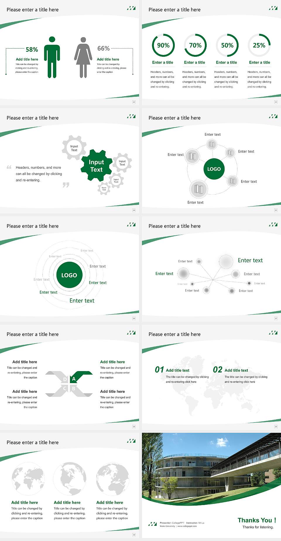 Wako University Course/Courseware Creation PPT Template4:3 ratio PPT effect preview image4