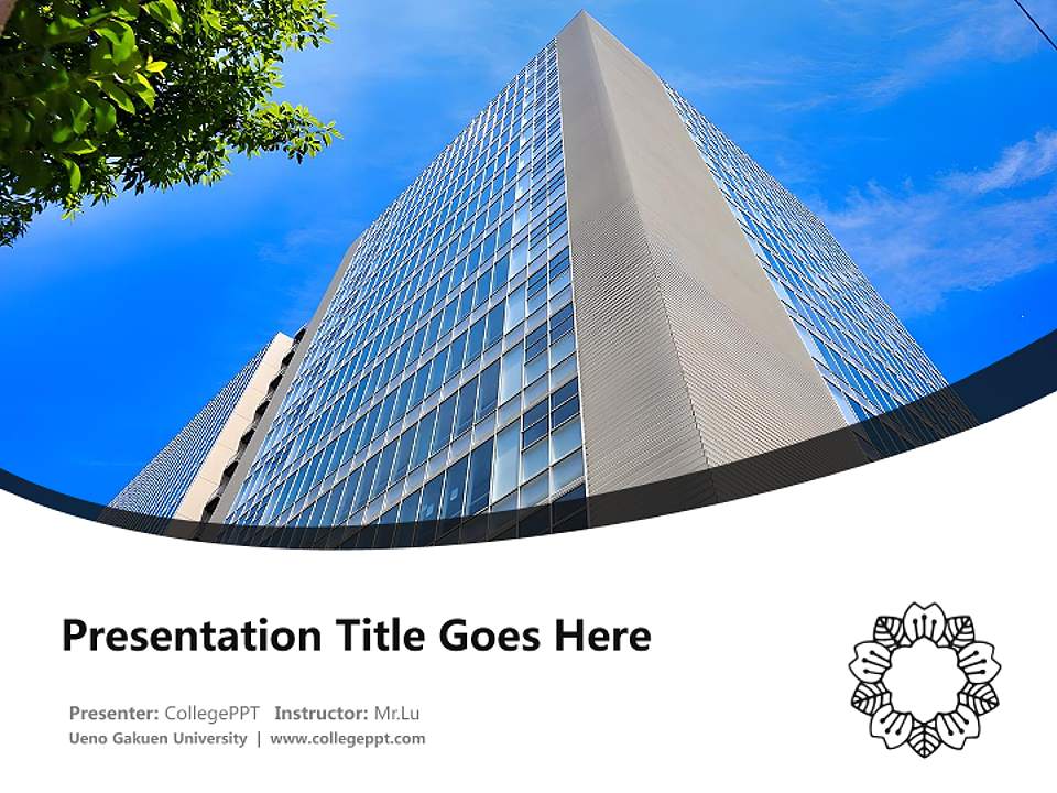 Ueno Gakuen University Course/Courseware Creation PPT Template4:3 ratio PPT effect preview image5