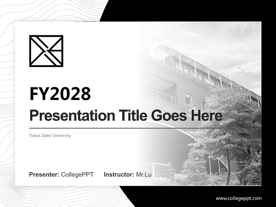 Tokyo Zokei University Academic Presentation/Research Findings Report PPT Template4:3 ratio PPT effect preview image5