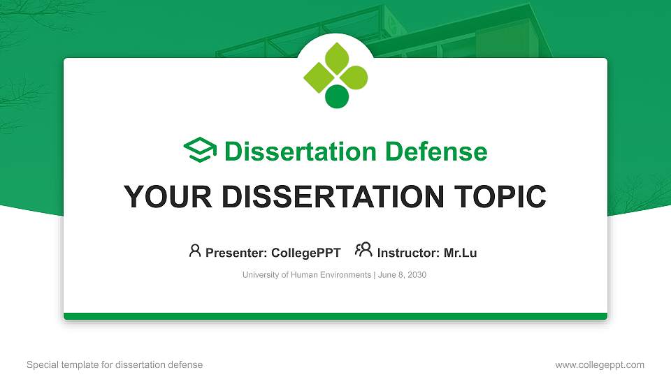 University of Human Environments Graduation Thesis Defense PPT Template16:9 ratio PPT effect preview image
