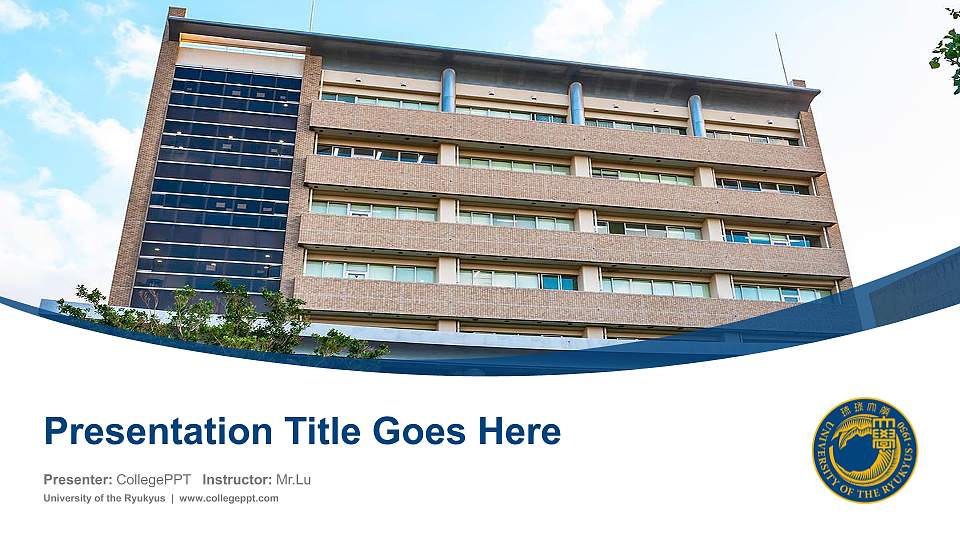 University of the Ryukyus Course/Courseware Creation PPT Template16:9 ratio PPT effect preview image