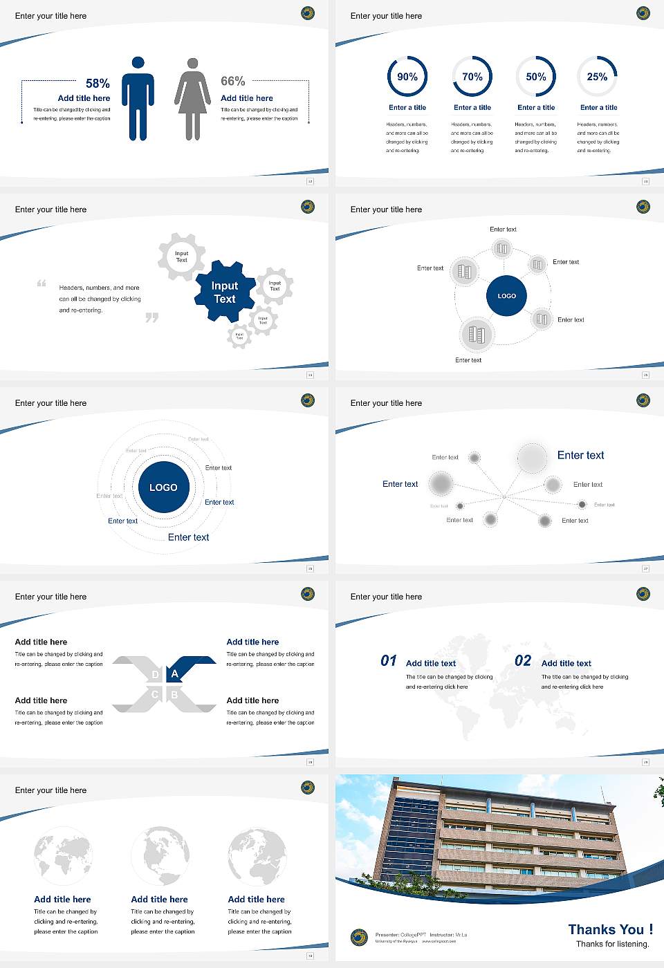 University of the Ryukyus Course/Courseware Creation PPT Template16:9 ratio PPT effect preview image4