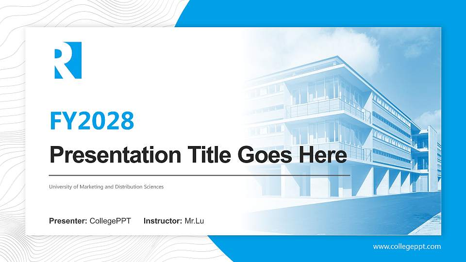 University of Marketing and Distribution Sciences Academic Presentation/Research Findings Report PPT Template16:9 ratio PPT effect preview image