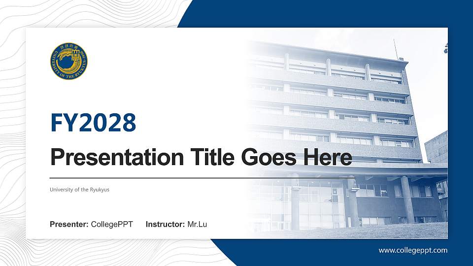 University of the Ryukyus Academic Presentation/Research Findings Report PPT Template16:9 ratio PPT effect preview image