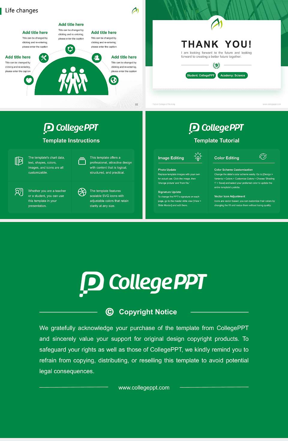 Tottori College of Nursing National Scholarship Defense PPT Template4:3 ratio PPT effect preview image4
