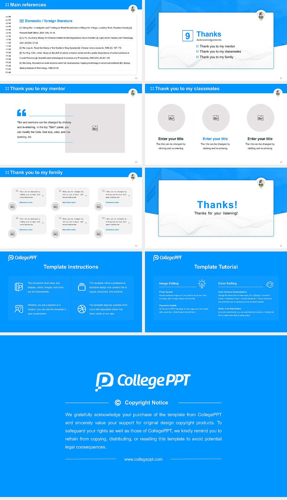 Utsunomiya Kyowa University Graduation Thesis Defense PPT Template16:9 ratio PPT effect preview image7