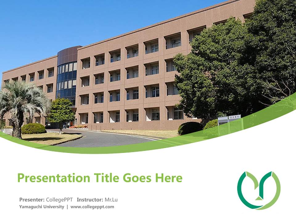 Yamaguchi University Course/Courseware Creation PPT Template4:3 ratio PPT effect preview image5
