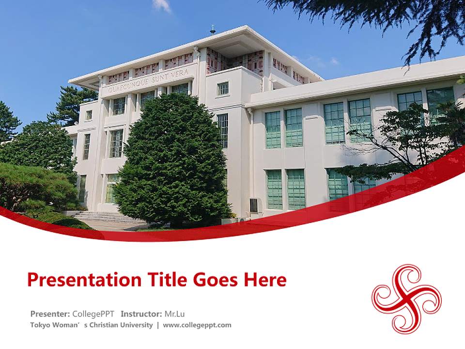 Tokyo Woman’s Christian University Course/Courseware Creation PPT Template4:3 ratio PPT effect preview image5