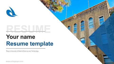 Tokyo University of Marine Science and Technology Resume PPT Template