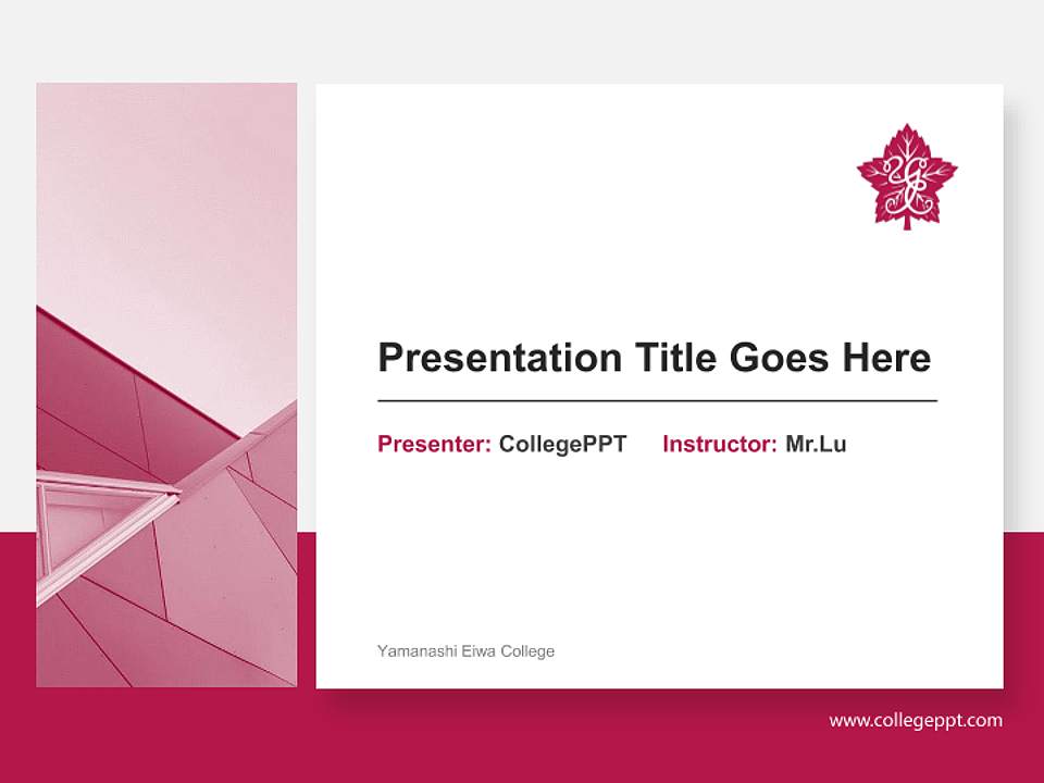 Yamanashi Eiwa College General PPT Template4:3 ratio PPT effect preview image6