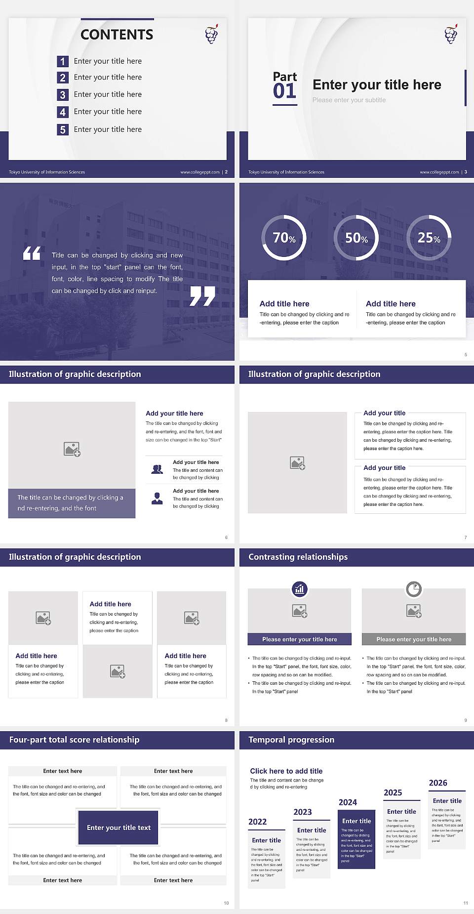 Tokyo University of Information Sciences Thesis Proposal/Graduation Defense PPT Template4:3 ratio PPT effect preview image2