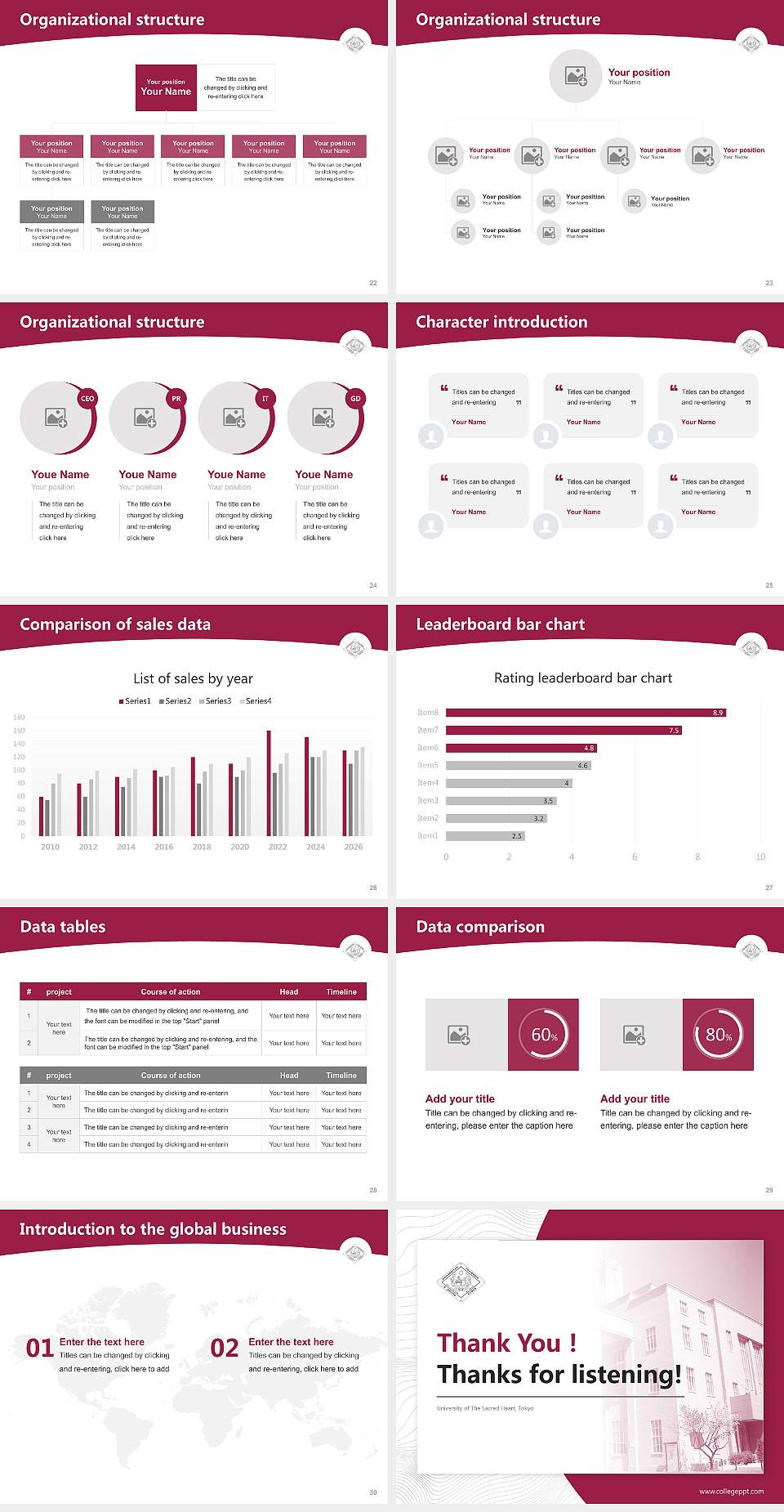 University of The Sacred Heart, Tokyo Academic Presentation/Research Findings Report PPT Template4:3 ratio PPT effect preview image4