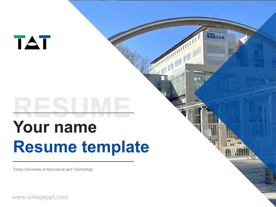 Tokyo University of Agriculture and Technology Resume PPT Template4:3 ratio PPT effect preview image5