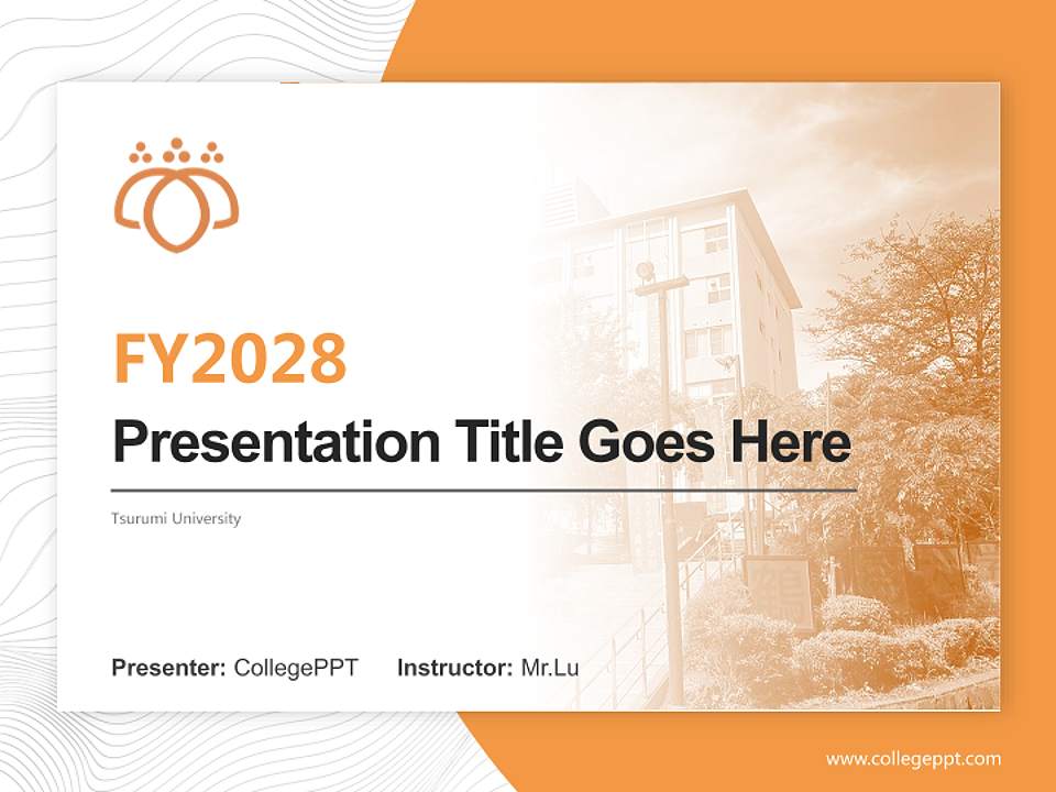 Tsurumi University Academic Presentation/Research Findings Report PPT Template4:3 ratio PPT effect preview image5