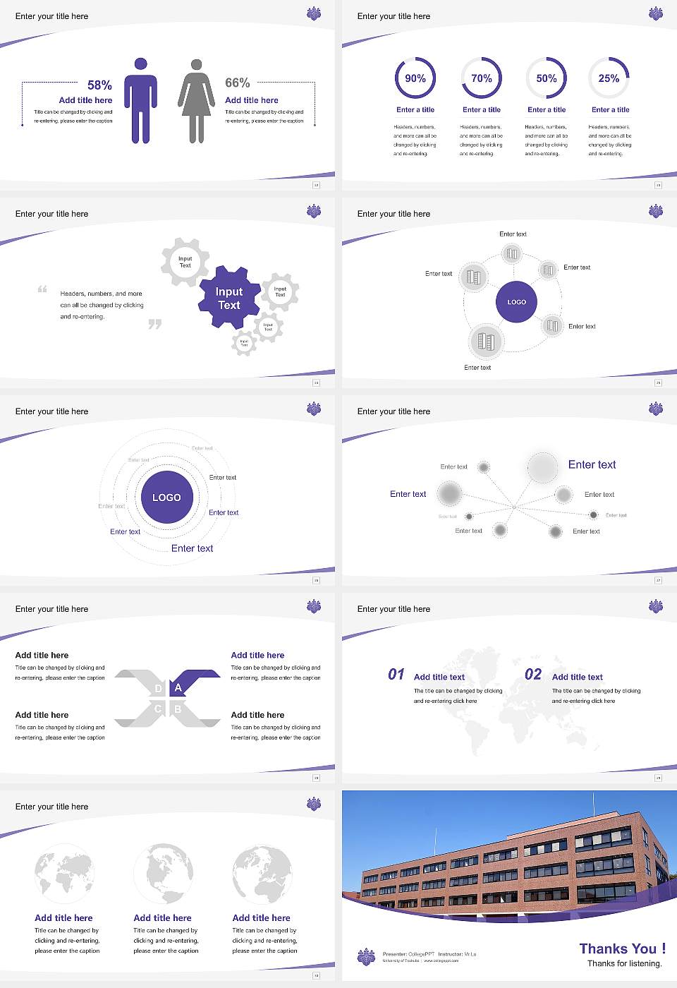 University of Tsukuba Course/Courseware Creation PPT Template16:9 ratio PPT effect preview image4