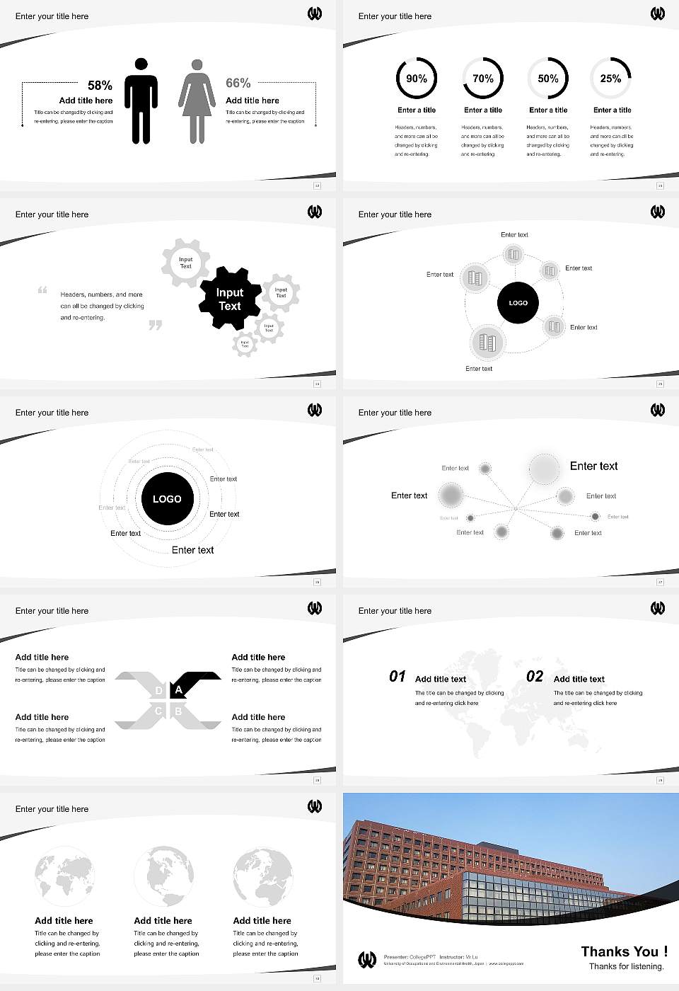 University of Occupational and Environmental Health, Japan Course/Courseware Creation PPT Template16:9 ratio PPT effect preview image4