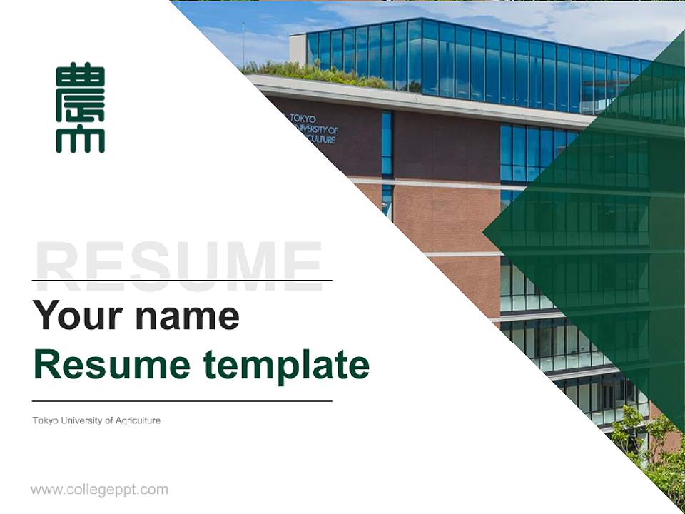 Tokyo University of Agriculture Resume PPT Template4:3 ratio PPT effect preview image5