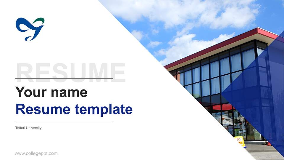 Tottori University Resume PPT Template16:9 ratio PPT effect preview image