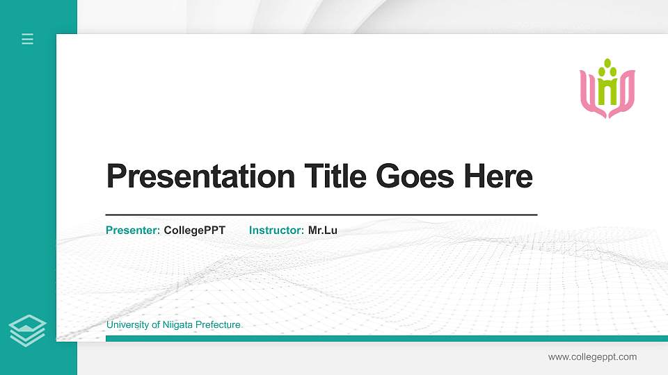 University of Niigata Prefecture Thesis Proposal/Graduation Defense PPT Template16:9 ratio PPT effect preview image