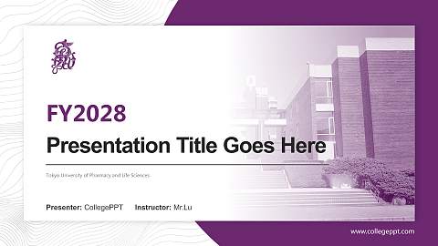 Tokyo University of Pharmacy and Life Sciences Academic Presentation/Research Findings Report PPT Template