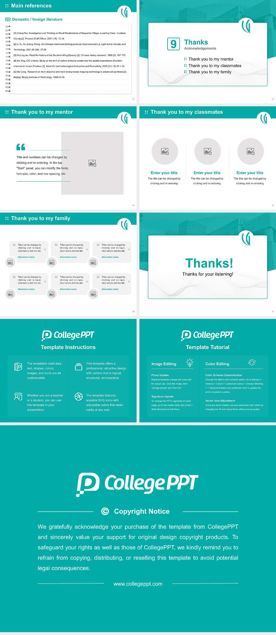 Uekusa Gakuen University Graduation Thesis Defense PPT Template4:3 ratio PPT effect preview image7