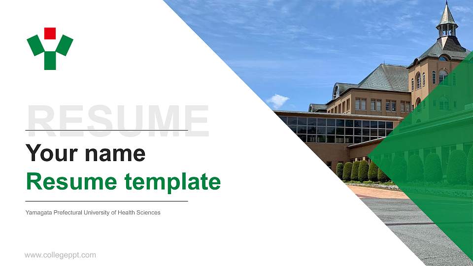 Yamagata Prefectural University of Health Sciences Resume PPT Template16:9 ratio PPT effect preview image
