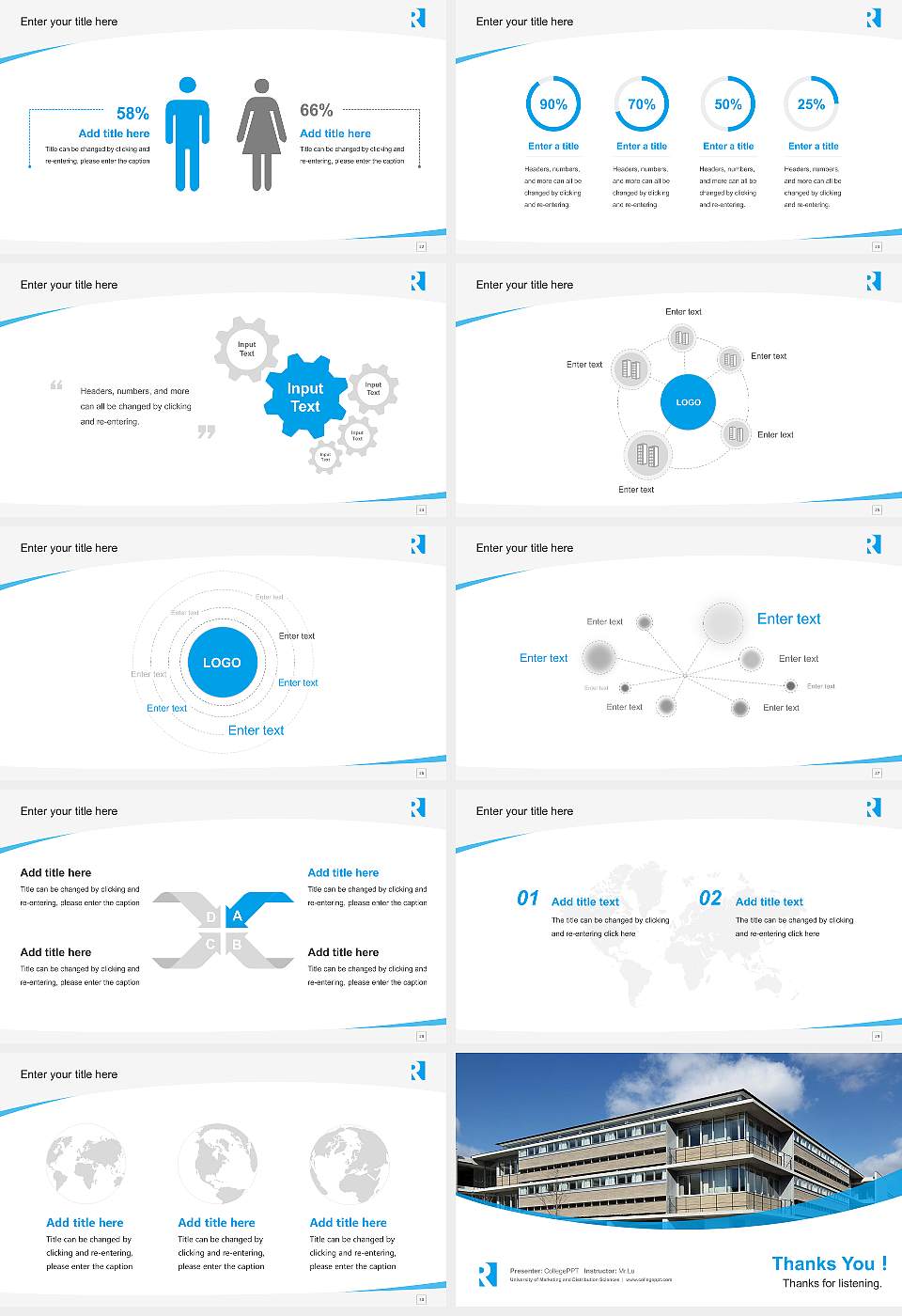 University of Marketing and Distribution Sciences Course/Courseware Creation PPT Template16:9 ratio PPT effect preview image4