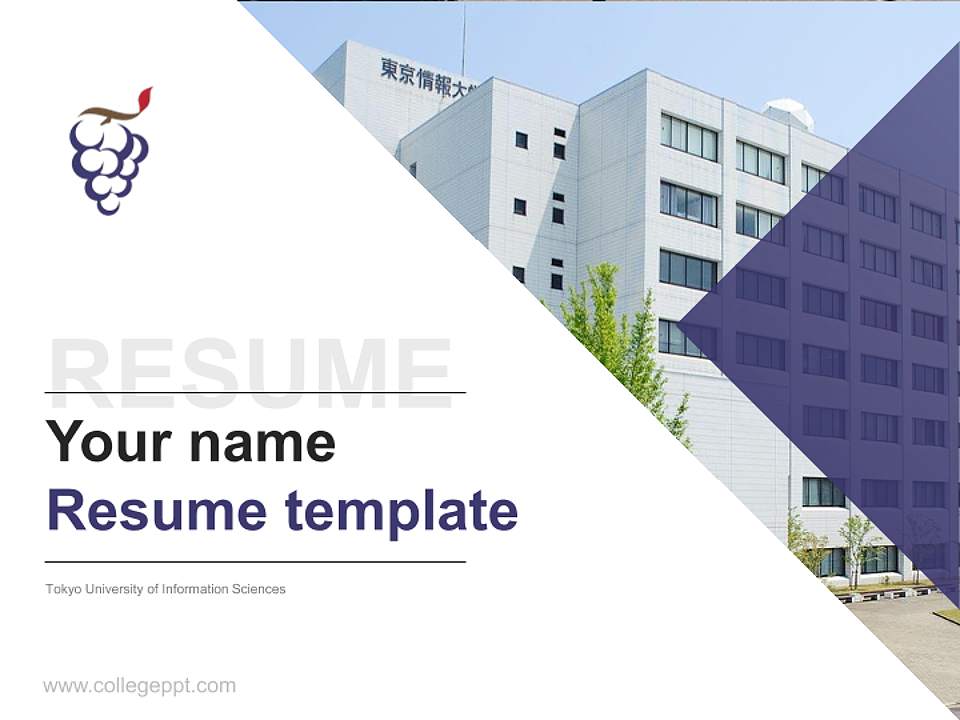 Tokyo University of Information Sciences Resume PPT Template4:3 ratio PPT effect preview image5