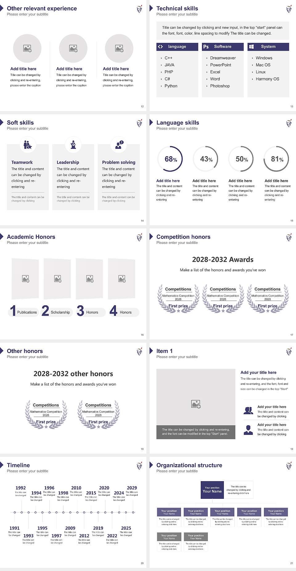 Tokyo University of Information Sciences Resume PPT Template4:3 ratio PPT effect preview image3